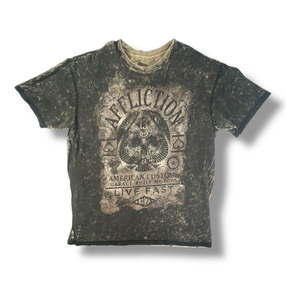 Affliction Y2K Reversible T-Shirt Distressed Size Extra Extra Large - Picture 5 of 9